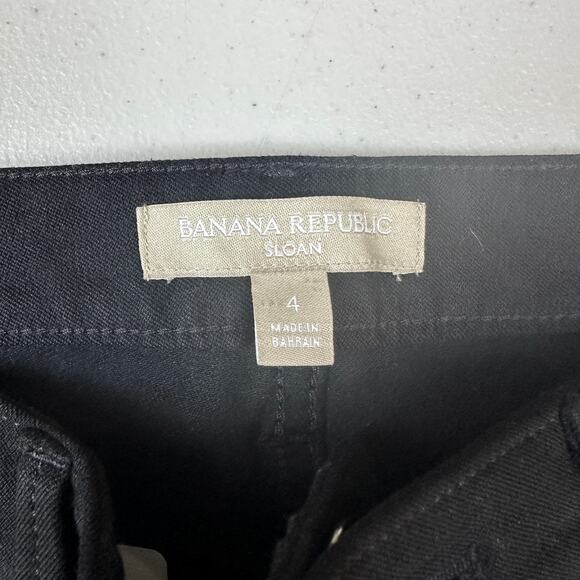 Banana Republic Women's Sloan Moto Zip Black Ankle Pants - Size 4 - Picture 4 of 9